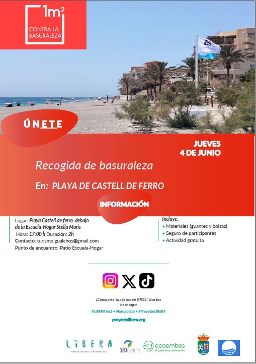 Recogida de basuraleza en Playa de Castell de Ferro